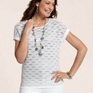 CHICO'S SHINE STITCH RUTH PULLOVER SWEATER